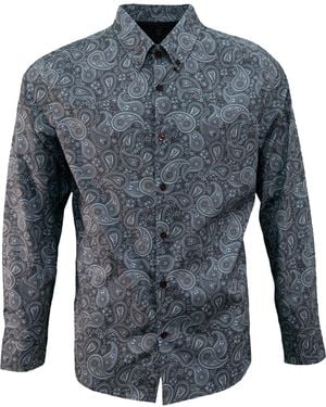 lords of harlech Paisley Print Button-Down Shirt - Blue