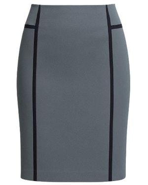 Conquista Punto Di Roma Mini Skirt With Dark Decorative Trim - Gray