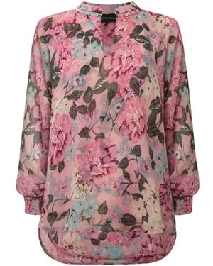 James Lakeland Peony Print Blouse - White