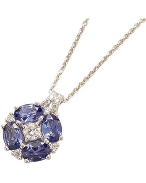 Juvetti Pristi Necklace Ceylon Sapphires & Diamonds - Blue
