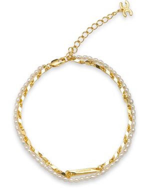 Classicharms Madison Layered Pearl Anklet - Metallic