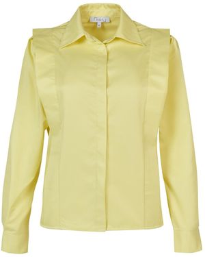 Maan Istanbul Shirt With Hidden Buttoned Flywheel Detail - Yellow