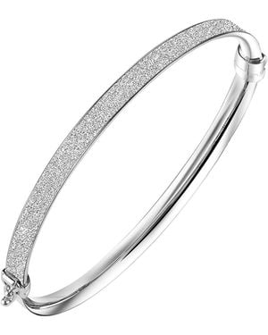 Gold & Honey Glitter Hinged Bangle - White