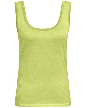 Perlavera Pompon Apple Knitted Singlet With Side Ribs - Green