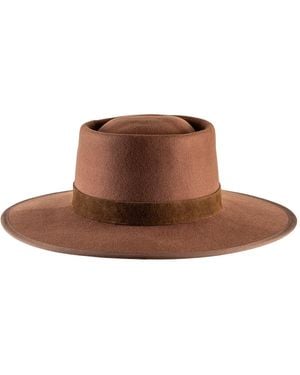 Shaded the Label Pentire Coffee Wool Boater Hat - Brown