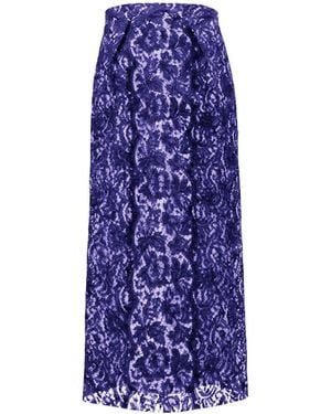L2R THE LABEL Lace Amal Draped Skirt - Blue