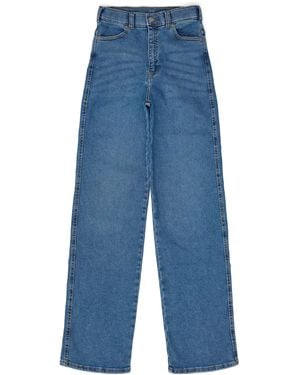 Dr. Denim Moxy High Straight- Cape Sky Worn Hem - Blue