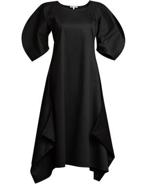 Bianca Popp Puff Dress With Flaps - Black