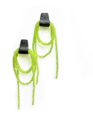 WAIWAI Bliss Beaded Dangle Earrings Neon - Green
