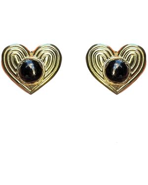 Eyeconic by Samar Ajram Lia Heart Earrings - Brown