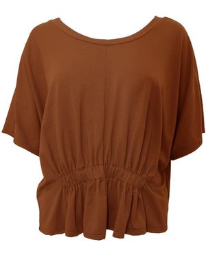 Joeleen Torvick Gathered Reversible Tee - Brown