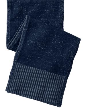 Salts Cashmere Scarf With Rib Trim - Blue