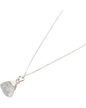 Harfi Raw Aquamarine Sterling March Birthstone Necklace - Metallic