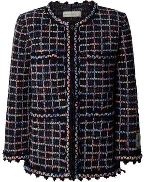 The Extreme Collection Multi-Tone Check-Knit Jacket - Black