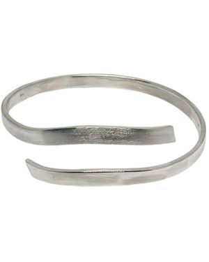 Tg-Jewellery by Tamara Gervasio Recycled Sterling Open Bangle – Polished & Matte Finish Cuff - Metallic