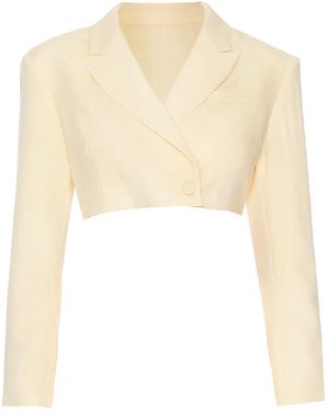 DELFI Collective Cropped Suiting Banana Blazer - White