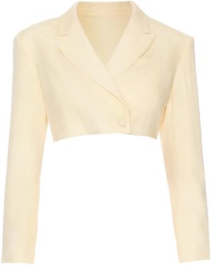 DELFI Collective Cropped Suiting Banana Blazer - White