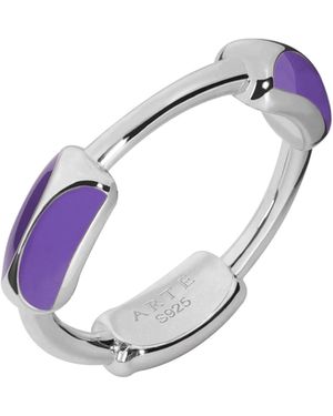 Arte Madrid Toggle Sculpted Dome Ring - Blue