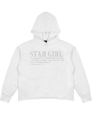 Aura & Co Stargirl Rhinestone Hoodie - White