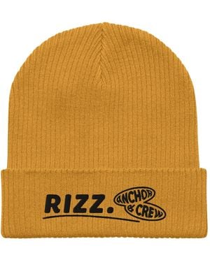 Anchor and Crew Mustard Rizz Gen. Organic Cotton Embroidered Beanie - Yellow