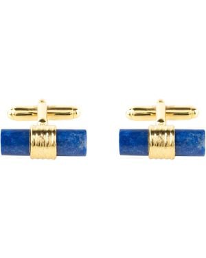 LÁTELITA London Cylindrical Cufflink Gold Lapis Lazuli - Blue