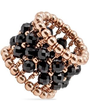 Pas De Marque Rose Rose-Filled Spinel Beaded Ring La Bague - Multicolour
