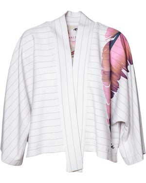 ARTISTA Neutrals Touch Line Cropped Kimono - White