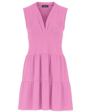 Conquista Orchid Sleeveless V-Neck Jersey Dress - Pink