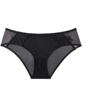 Amour D'agnette Kim Stretch Lace & Mesh Hipster Brief - Black