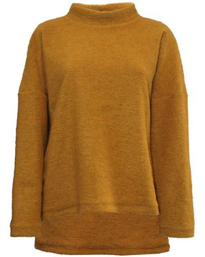 Joeleen Torvick Fuzzy Hi-lo Mock Neck Jumper - Natural