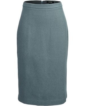 Smart and Joy Straight Minimalist Skirt - Blue