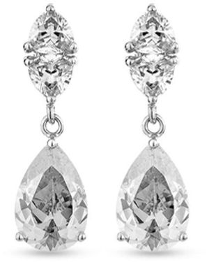 SALLY SKOUFIS Temptation Earrings With Made Cz Diamond Stimulant - White