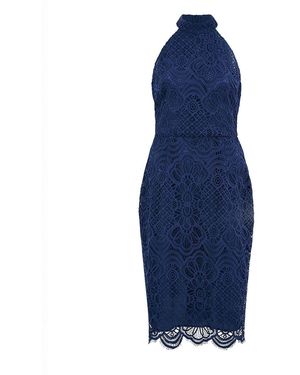Yumi' Lace Halter Neck Dress - Blue