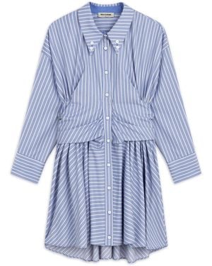 Nocturne Mini Shirt Dress - Blue