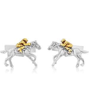 Simon Kemp Jewellers Horse And Jockey Cufflinks Eighteen Carat And - White