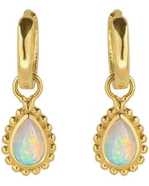 Charlotte's Web Jewellery October Birthstone Huggie Hoops - Metallic