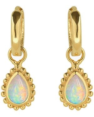 Charlotte's Web Jewellery October Birthstone Huggie Hoops - Metallic