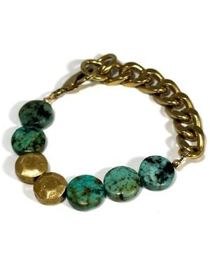 Rachel Nathan Remix: African Coin Bracelet - Green