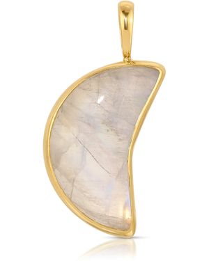 Maya Brenner Moonstone Crescent Charm - Metallic
