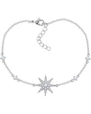 Diamonbliss Marilyn Monroe Hollywood Star Station Bracelet, Platinum - White