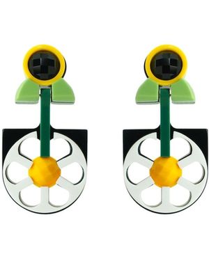 Gissa Bicalho Handmade Acrylic Earring Pendant Daisy - Multicolour