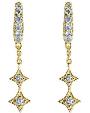 BLOOMTINE | Earth Angel HQ Illuminess Vermeil Shooting Star Moissanite Huggies - Metallic