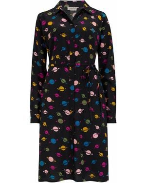 Sugarhill Zadie Shirt Dress, Planet Polka - Black