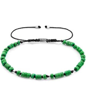 Anchor and Crew Percy & Stone Skinny Macrame Bracelet - Green