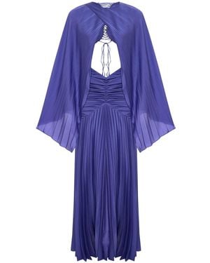 Maison sél Gathered Waist Maxi Dress - Purple