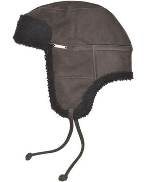 Owen Barry Sheepskin Trapper Hat Garth Ebony - Grey