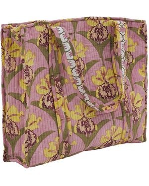 Manuela Cabrales Trianae Block Print Tote Bag - Brown