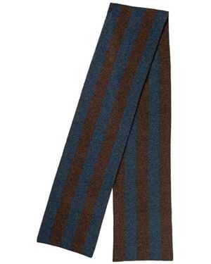 Kinalba Slate University Stripe Cashmere Scarf - Blue