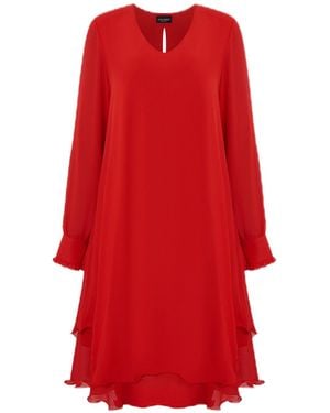James Lakeland Long Sleeve Wave Hem Dress - Red