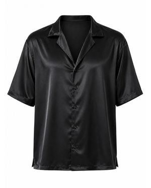 Hustle Is New Satin-Shirt - Black